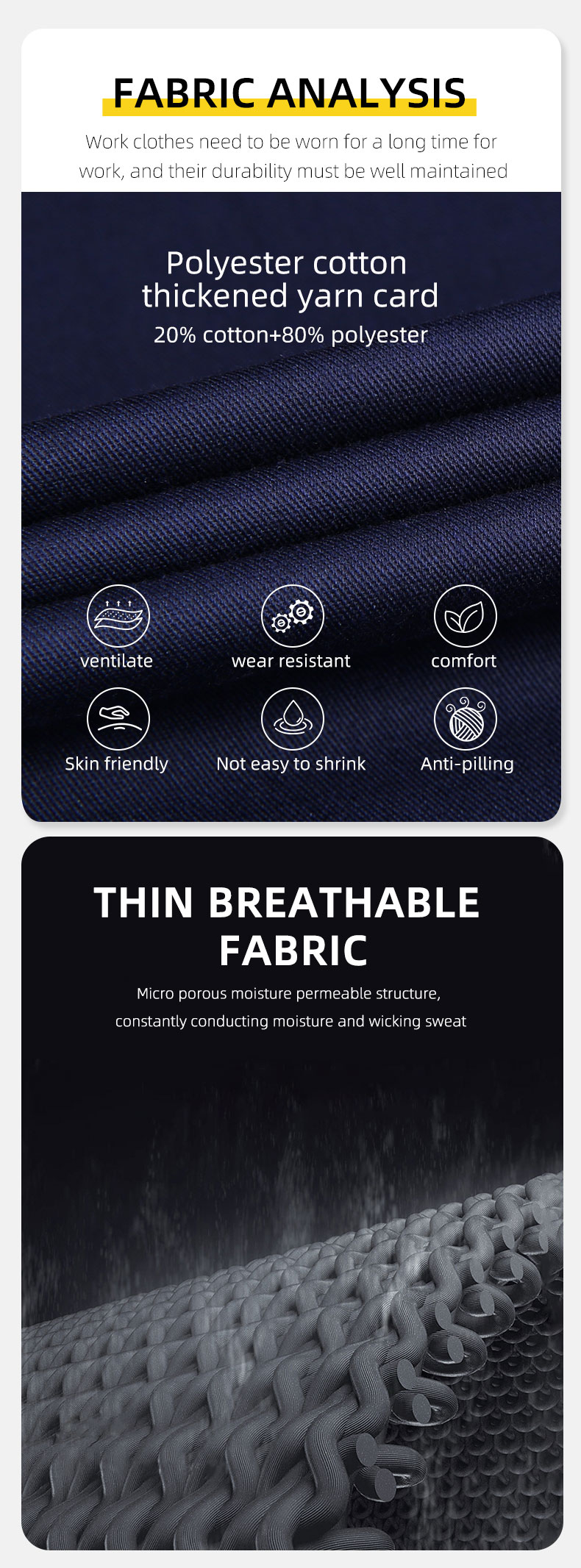 Spring and autumn wear-resistant cotton work clothes suit