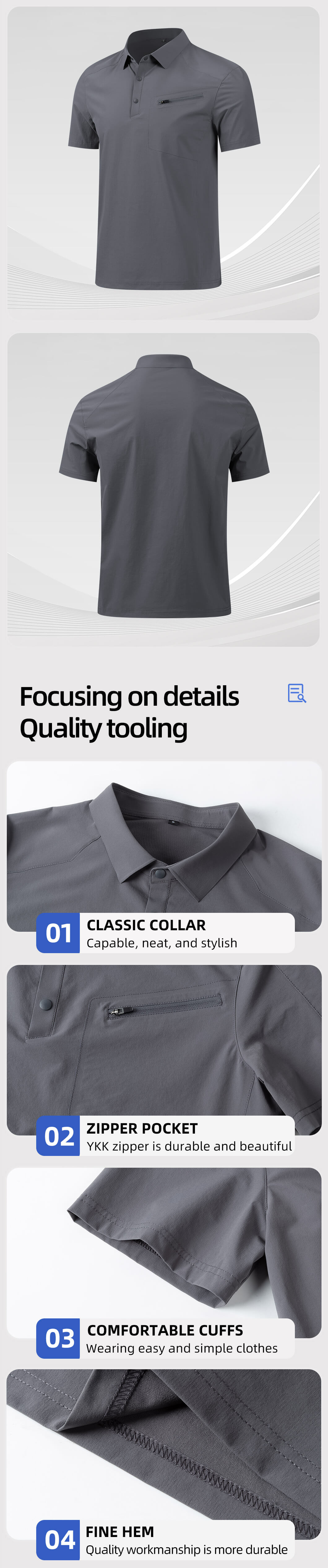High-quality laminated YKK work T-shirt SK-8089_04