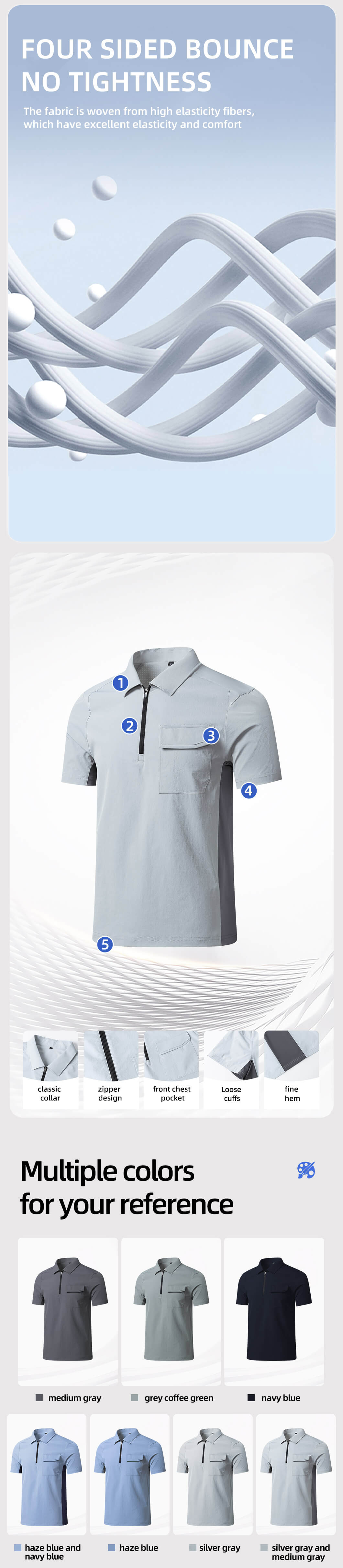 SK-8091_02 Stretch quick-drying workwear T-shirt