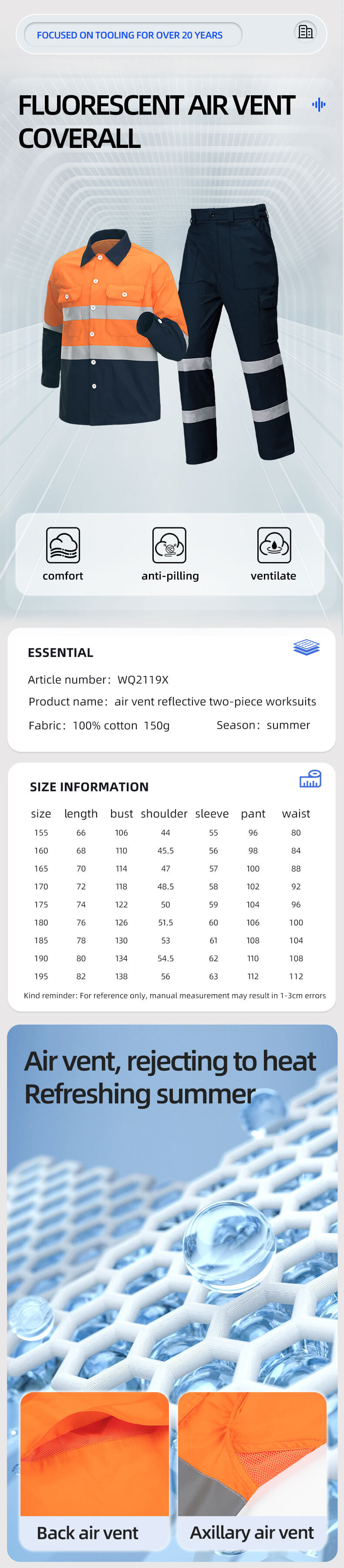 Summer thin breathable mesh high visibility work clothes