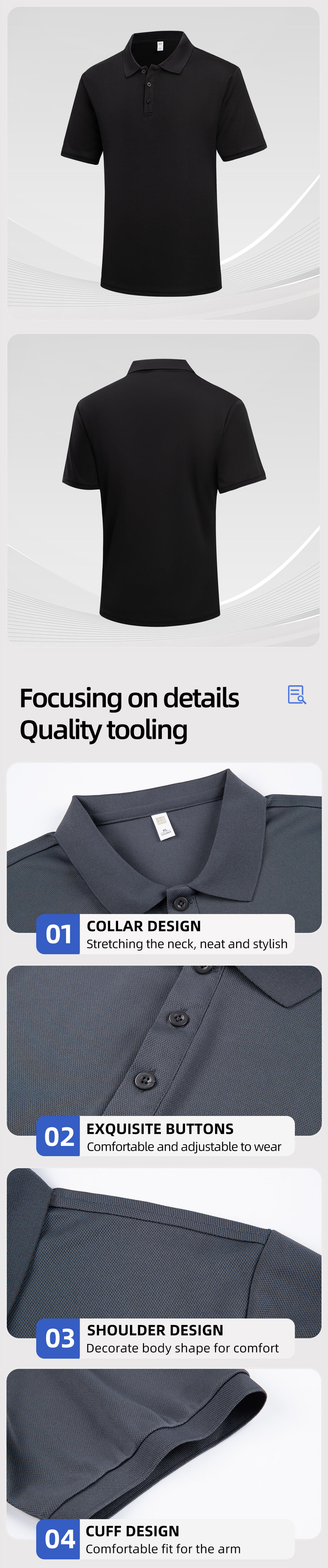 Breathable quick-drying solid color work T-shirt YJ-1103T