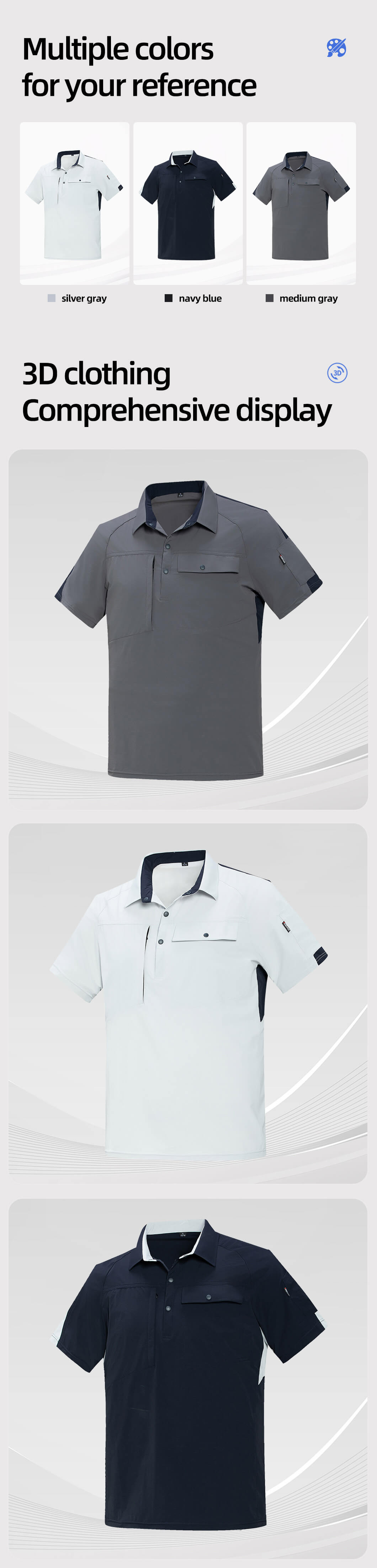 Quick-drying short-sleeved Uniform Work T-shirt Suit YJ-1190T
