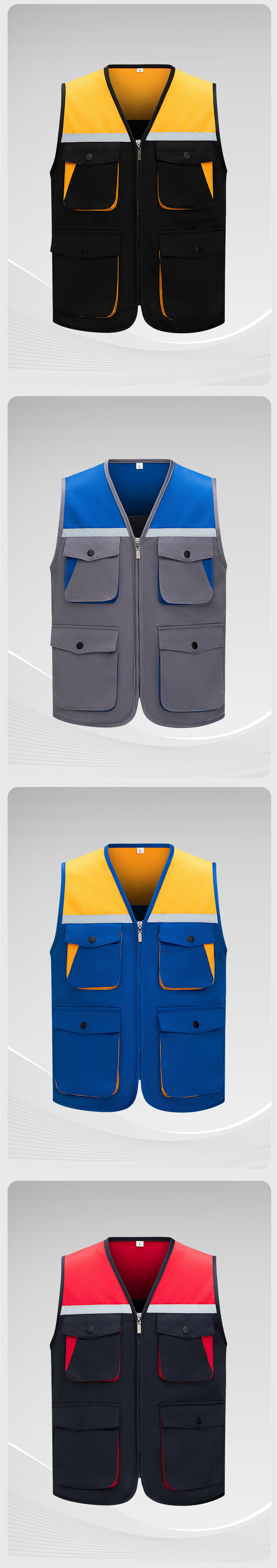 YJ-9002 High-visibility color-blocking workwear vest