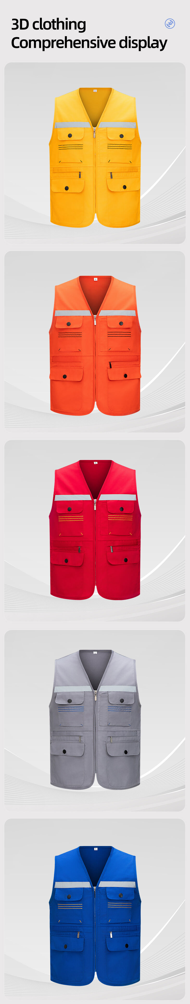 YJ-9007 High Visibility Topstitch Work Vest