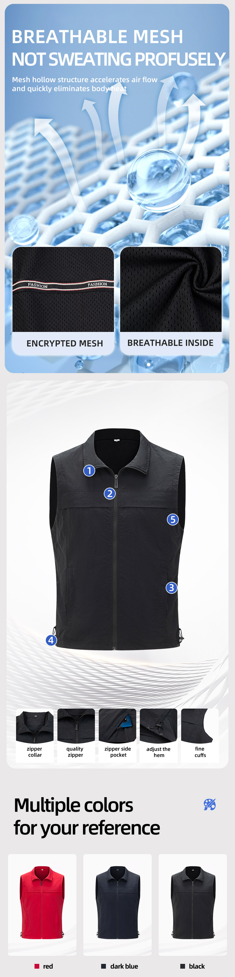 YJ-9019 Matte Cloth Emergency Management Vest
