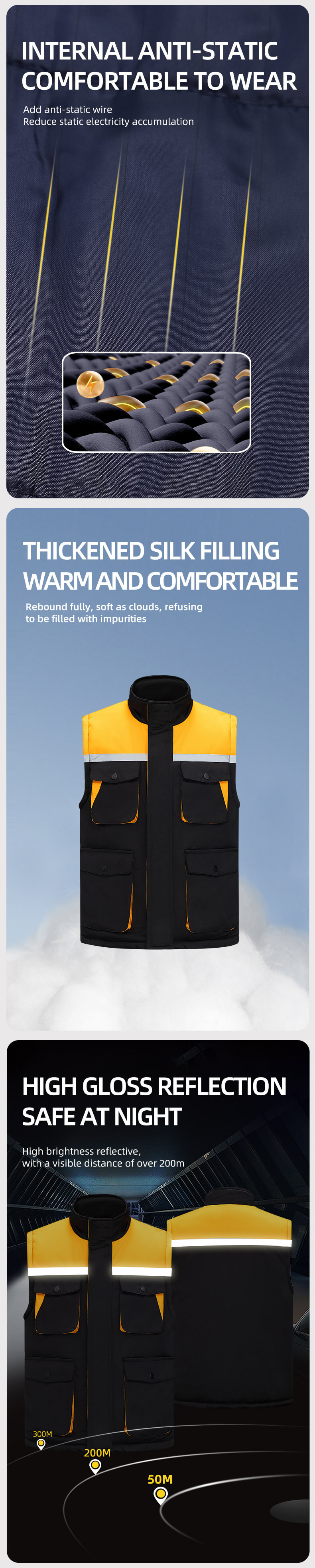 High Visibility Anti-Static Winter Vest