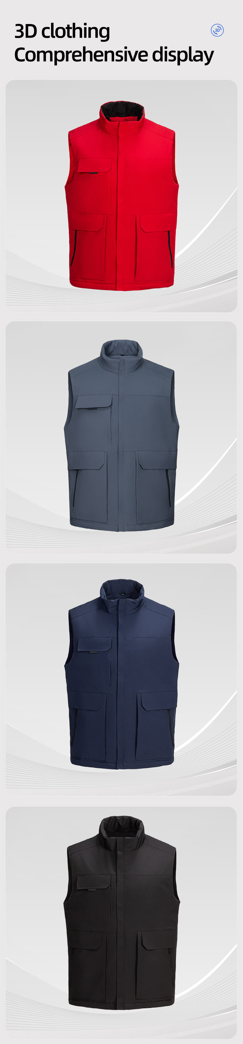 Winter waterproof down work vest YJ-9905