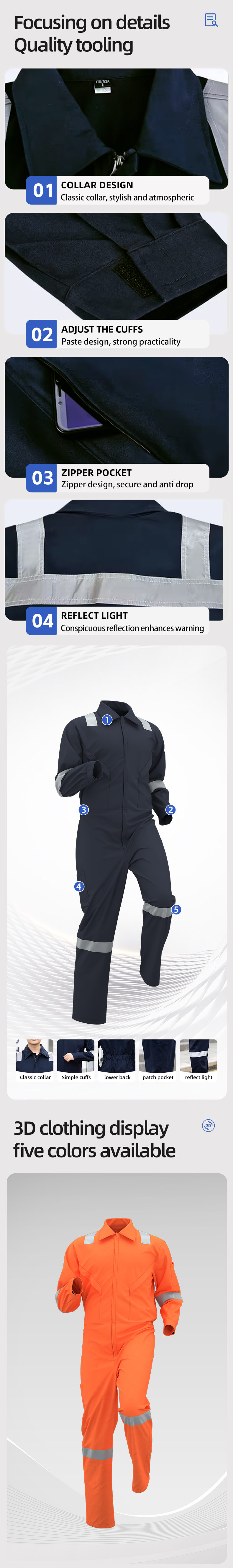 introduction-to-the-material-collar-zipper-pockets-other-features-of-the-qm217-coveralls