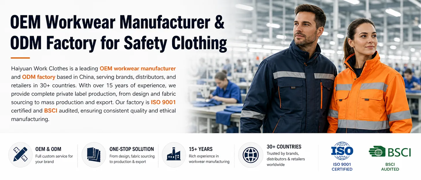 OEM workwear manufacturer factory production line