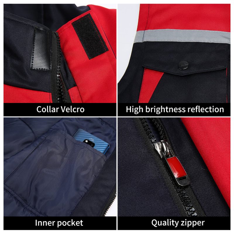 winter high visibility anti static work vest