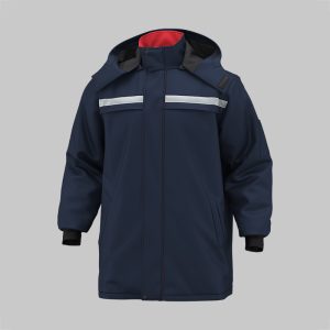 high visibility one piece mid length cotton jacket