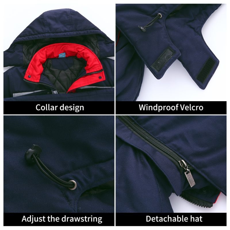 high visibility one piece mid length cotton jacket