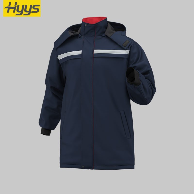 high visibility one piece mid length cotton jacket