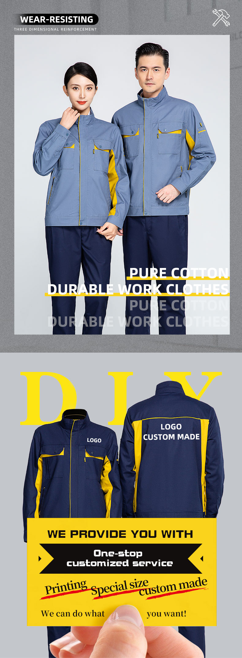 dm078 Polyester-cotton work clothes Detailed introduction 01