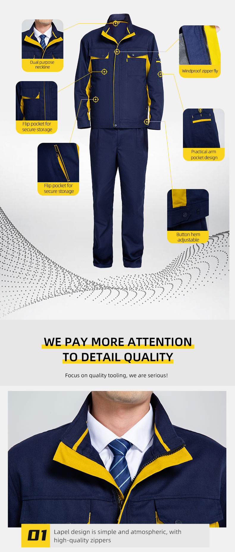 dm078 Polyester-cotton work clothes Detailed introduction 03