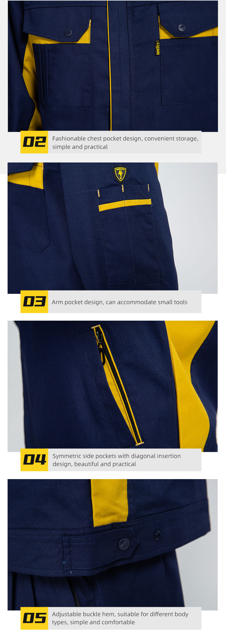 dm078 Polyester-cotton work clothes Detailed introduction 04