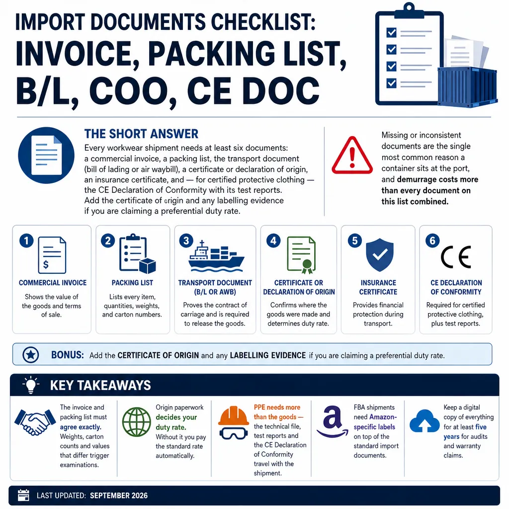 import documents checklist