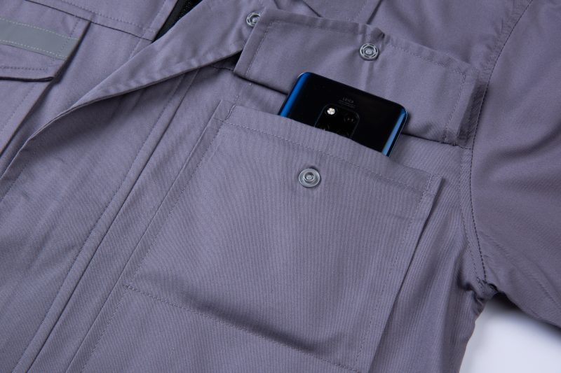 summer long sleeved cotton work clothes with multiple reflective stripes (qm2091x)
