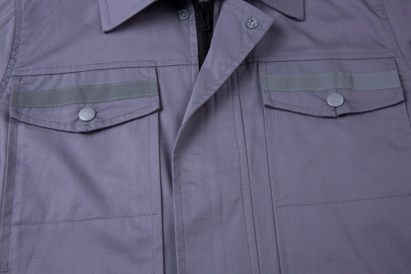summer long sleeved cotton work clothes with multiple reflective stripes (qm2091x)
