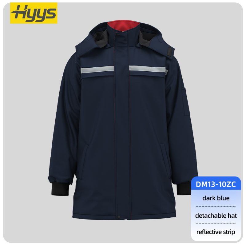 high visibility one piece mid length cotton jacket