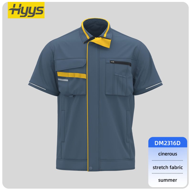 summer short sleeved moisture wicking stretch work clothes