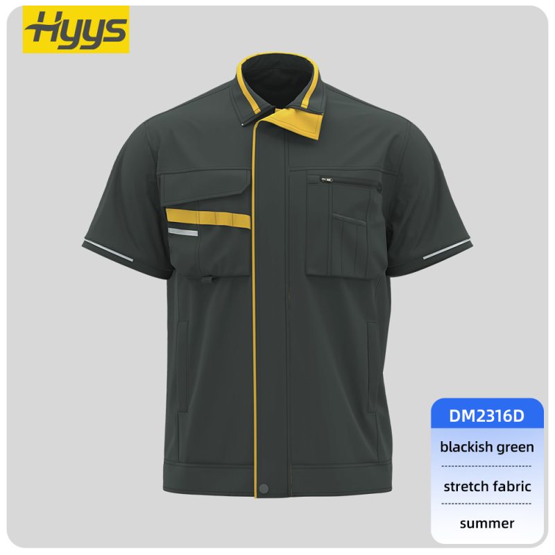 summer short sleeved moisture wicking stretch work clothes