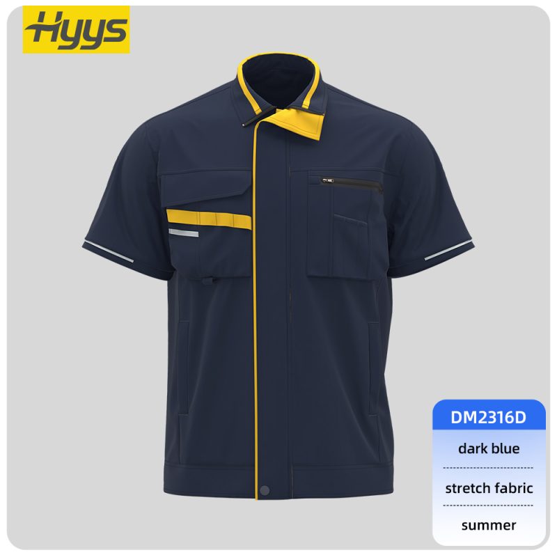 summer short sleeved moisture wicking stretch work clothes