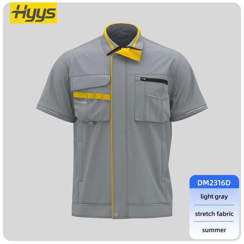 summer short sleeved moisture wicking stretch work clothes