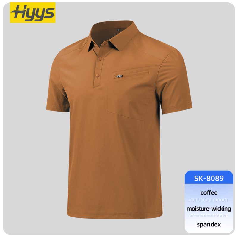 high quality laminated ykk work t shirt SKU_SK-8089_Brown