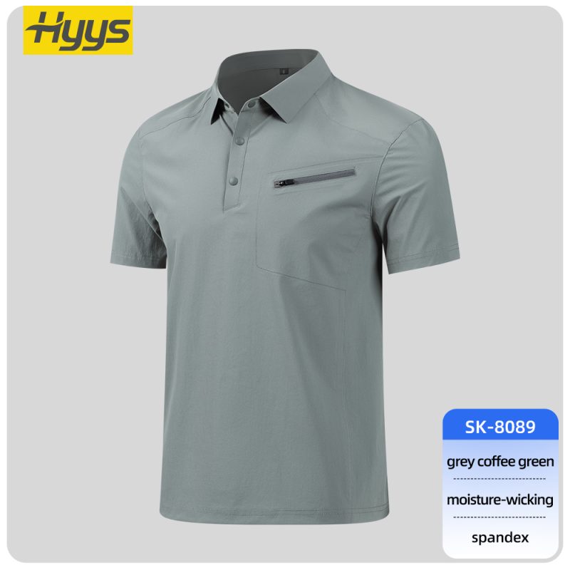 high quality laminated ykk work t shirt SKU_SK-8089_Gray-coffee-green