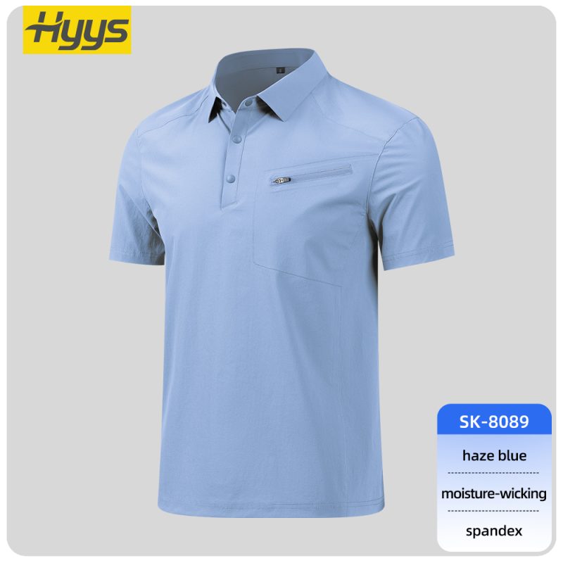high quality laminated ykk work t shirt SKU_SK-8089_Haze-Blue