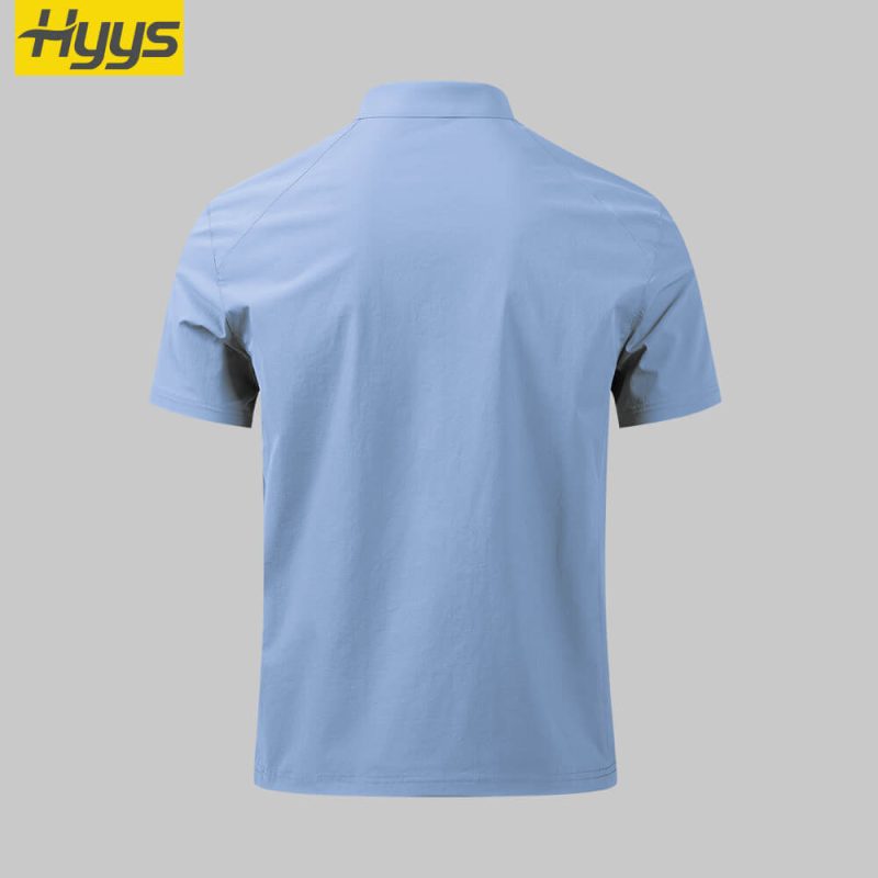 high quality laminated ykk work t shirt SKU_SK-8089 Haze-Blue-back