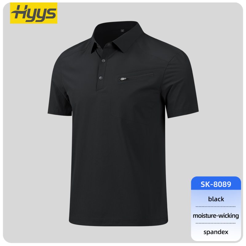 high quality laminated ykk work t shirt SKU_SK-8089_black
