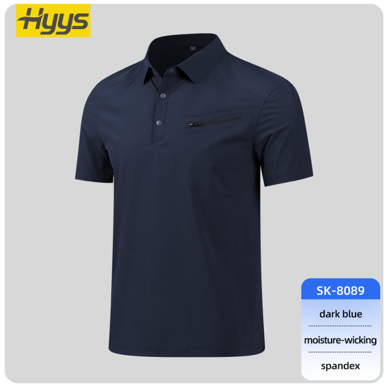 high quality laminated ykk work t shirt SKU_SK-8089 navy-blue