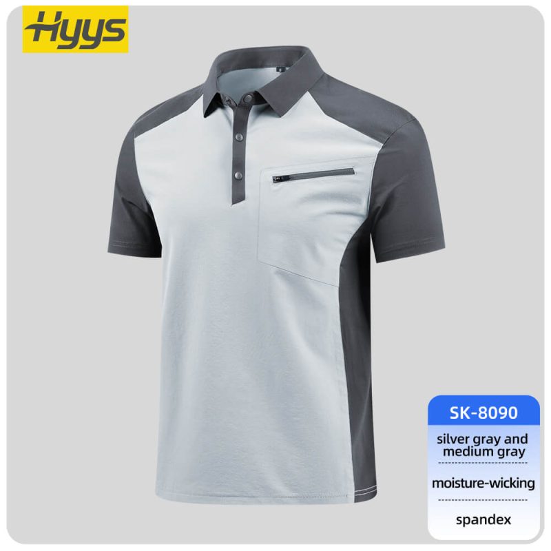 High-end quick-drying workwear T-shirt SKU_SK-8090 Silver-gray-medium-gray