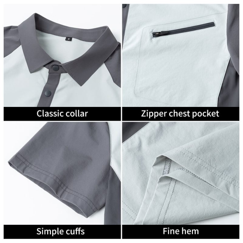 High-end quick-drying workwear T-shirt SKU_SK-8090 Silver-gray-medium-gray-detail