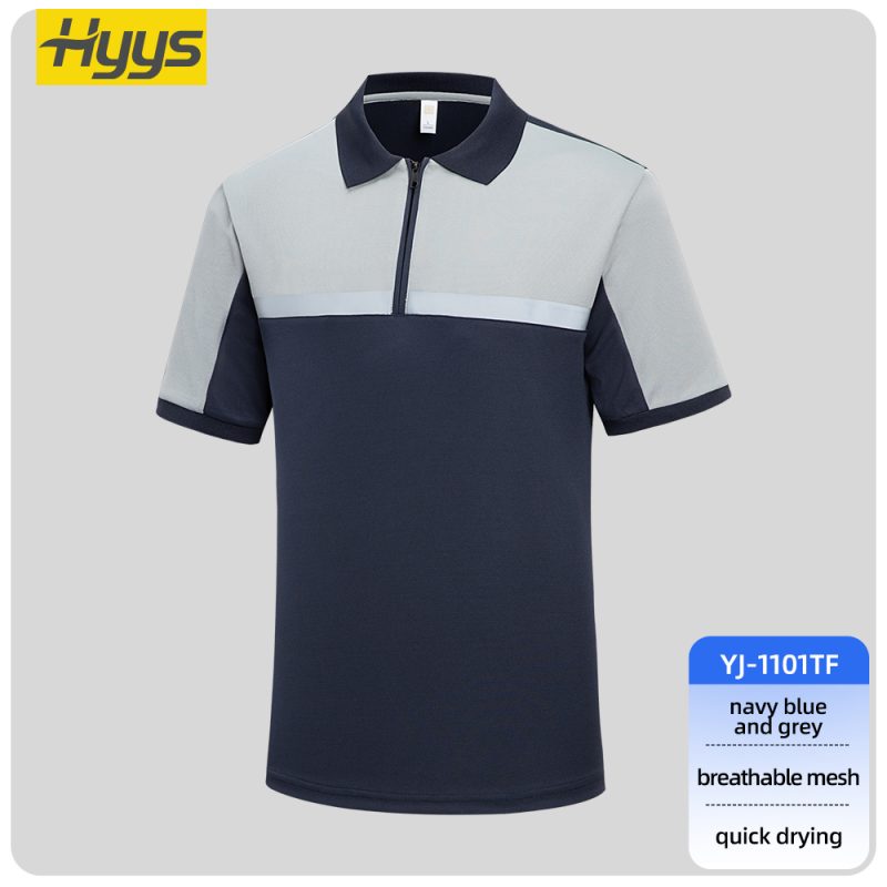 high visibility zipper quick dry workwear t shirt YJ-1101TF