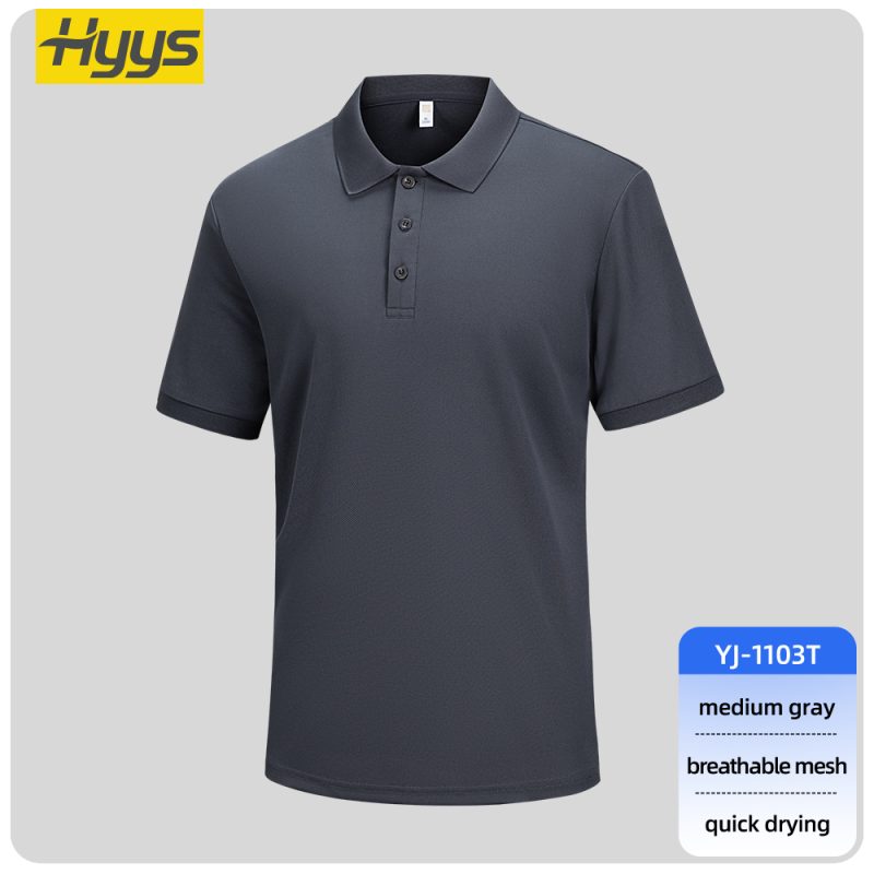 SKU_YJ-1103T_Medium-gray breathable quick drying solid color work t shirt