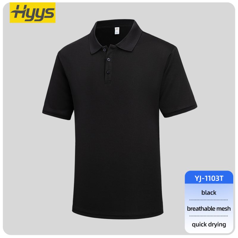 breathable quick drying solid color work t shirt SKU_YJ-1103T_black