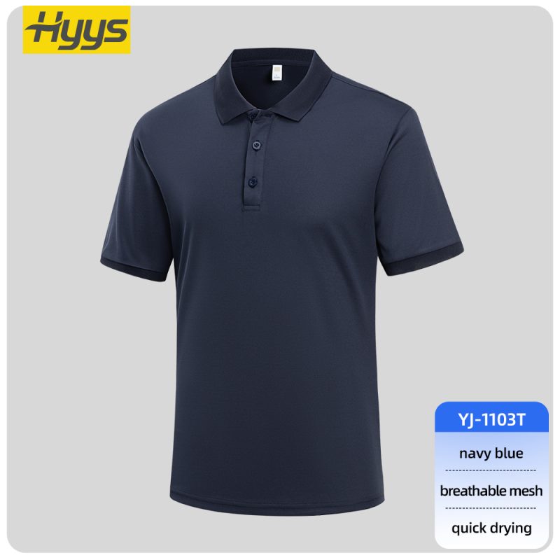 breathable quick drying solid color work t shirt SKU_YJ-1103T_navy-blue.
