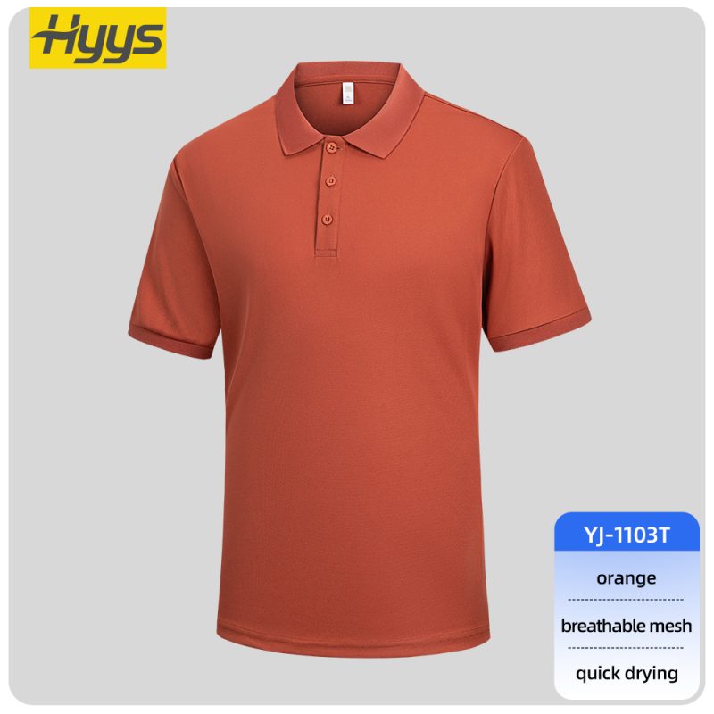 breathable quick drying solid color work t shirt SKU_YJ-1103T_orange