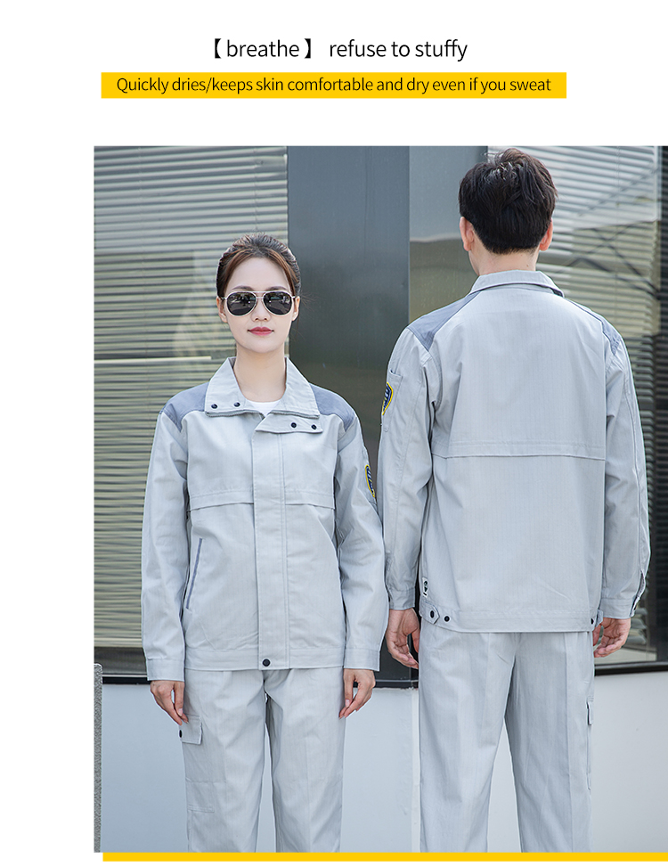 cotton grid high quality anti static clothing spring autumn long sleeves