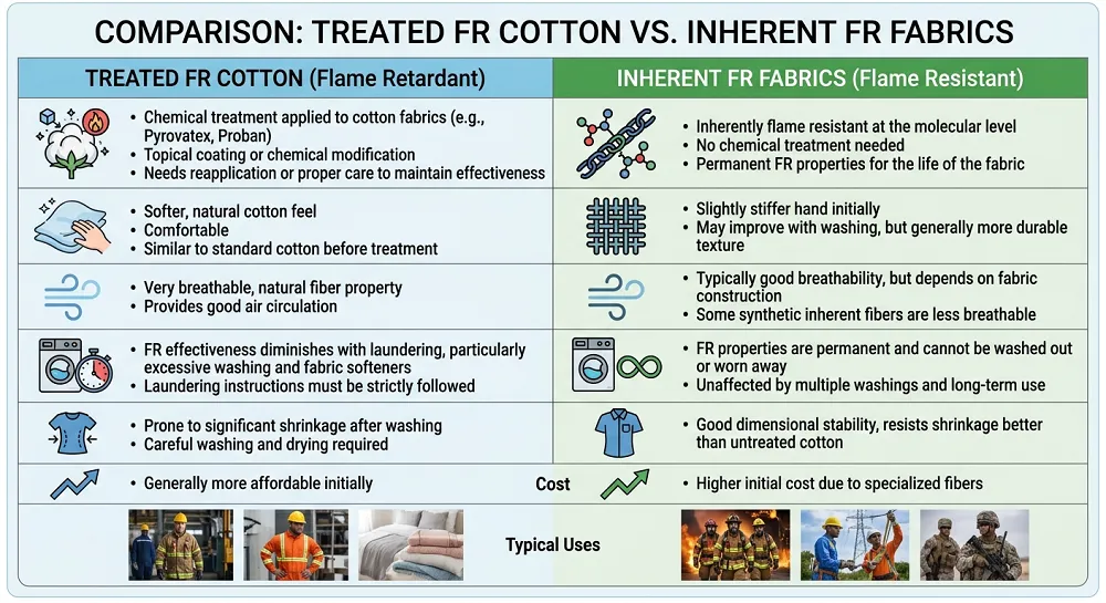 treated fr cotton vs inherent fr fabrics