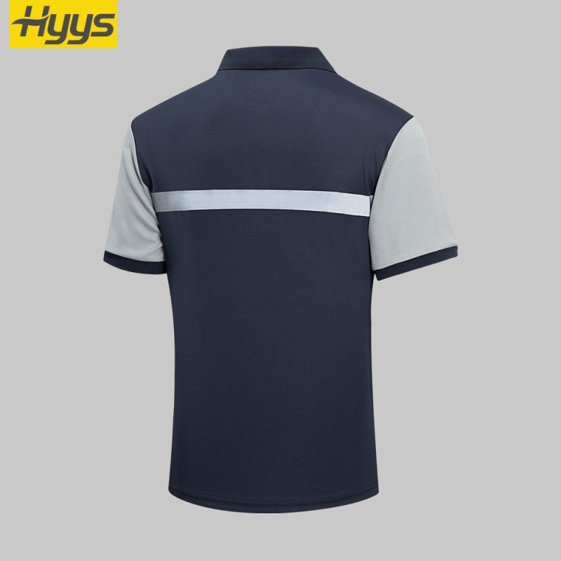 high visibility zipper quick dry workwear t shirt YJ-1101TF back