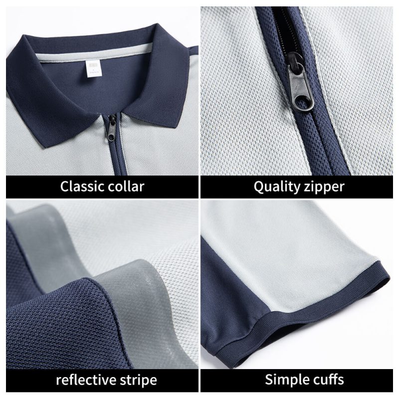 High Visibility Zipper Quick Dry Workwear T-shirt - Image 5