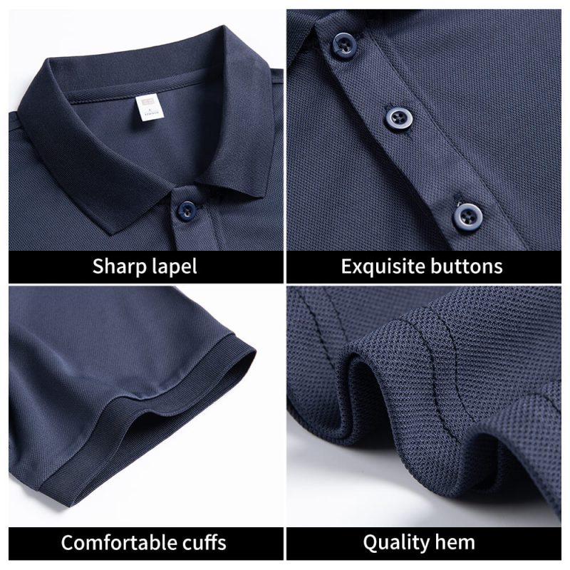 Breathable quick-drying solid color work T-shirt - Image 10