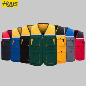 high visibility color blocking workwear vest