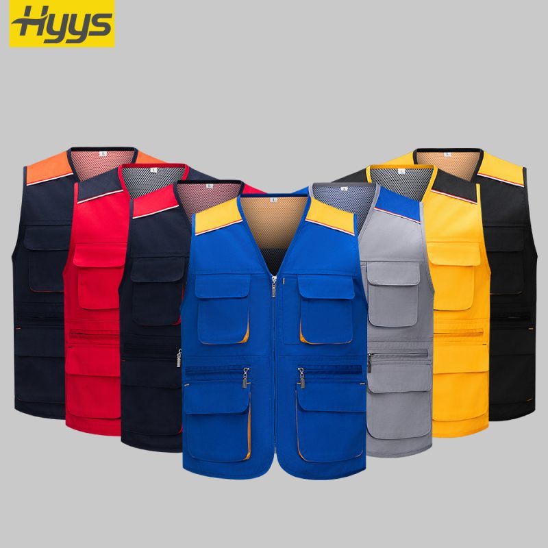 colorblock mesh work vest