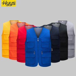Solid Color Zipper Mesh Work Vest YJ-9006