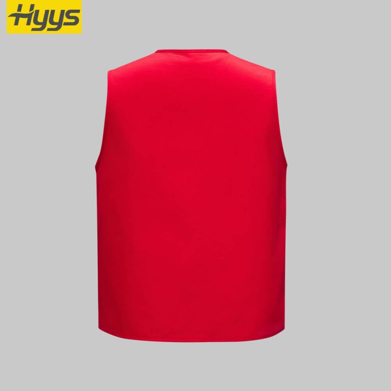 Solid Color Zipper Mesh Work Vest - Image 10